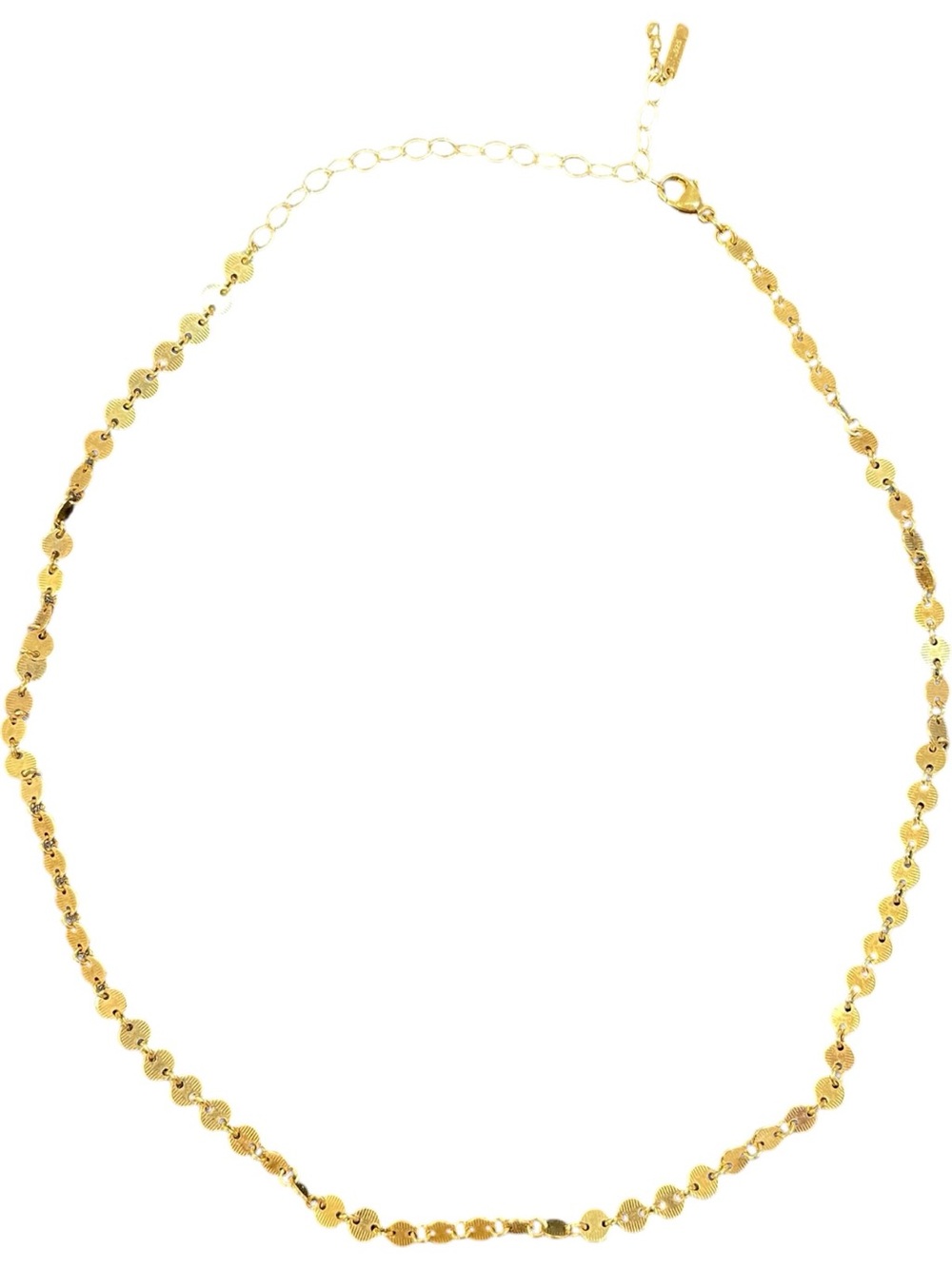 Chan Luu Textured Coin Chain Necklace 18k Plated Gold